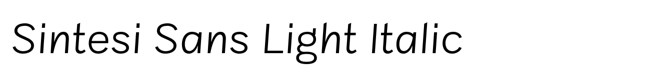 Sintesi Sans Light Italic